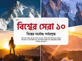 Find the top 10 highest mountain peaks in the world​