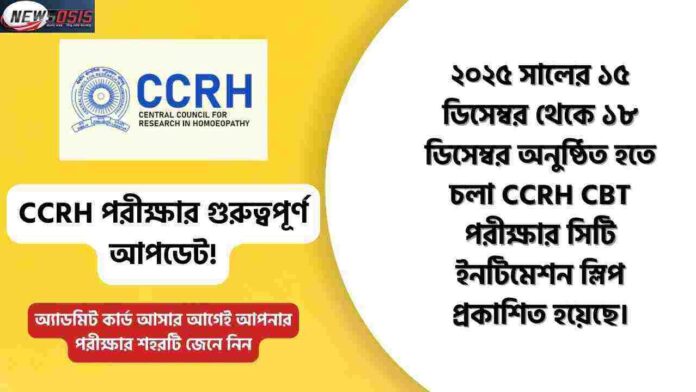 CCRH Recruitment 2025