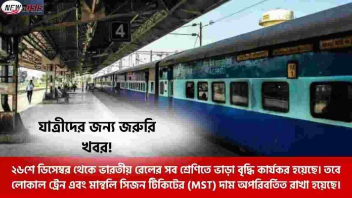 Indian Railway Fare Hike for General Sleeper & AC
