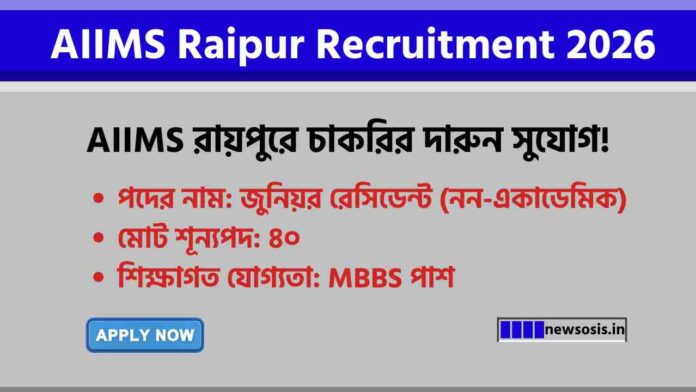 Apply Now for the AIIMS Raipur Recruitment 2026