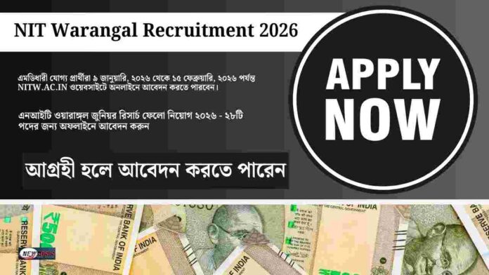 Apply Offline for NIT Warangal Recruitment 2026
