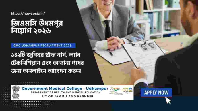 Apply online for the GMC Udhampur Recruitment 2026