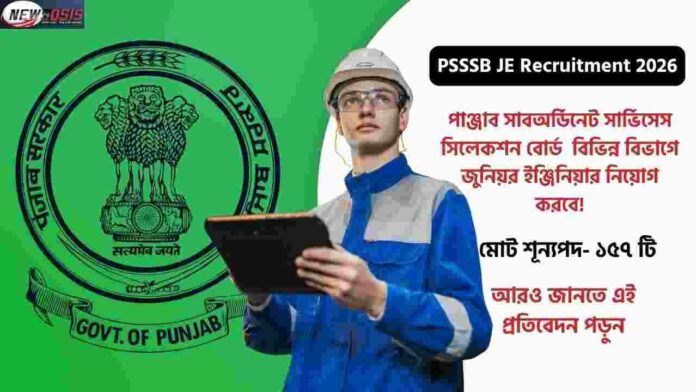 Apply online for the PSSSB JE Recruitment 2026