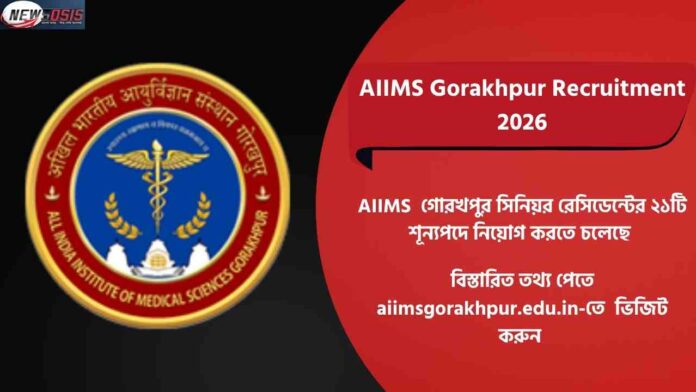 Walk in for AIIMS Gorakhpur Recruitment 2026